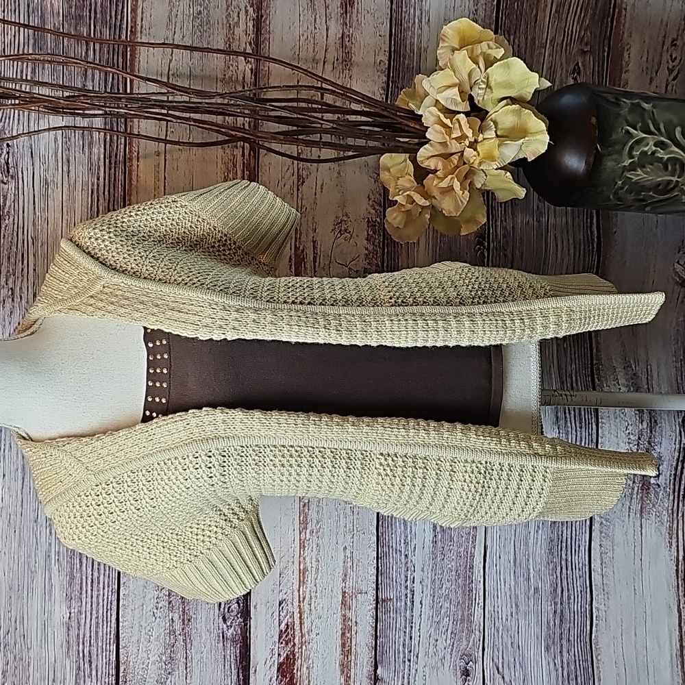NEW VINTAGE ST. JOHN YELLOW LABEL WOOL BLEND HOODED OPEN FRONT CARDIGAN - Picture 2 of 15